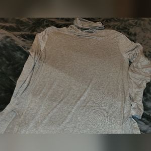 Mustard seed soft stretchy cling turtleneck top gray Large